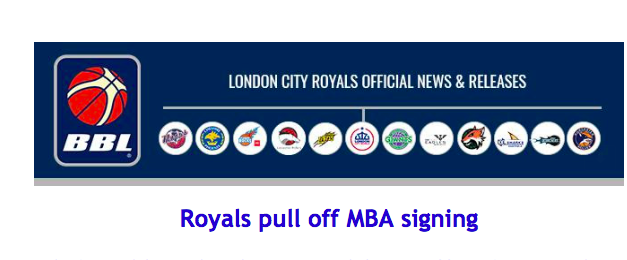 Royals pull off MBA signing