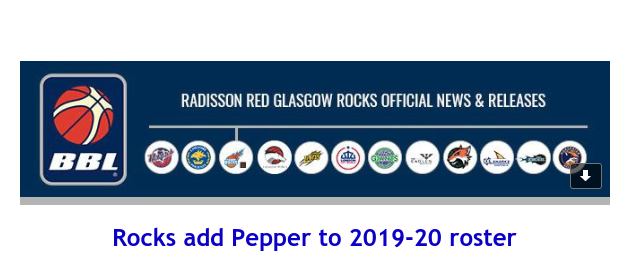 British Basketball League: Rocks add Pepper to 2019-20 roster