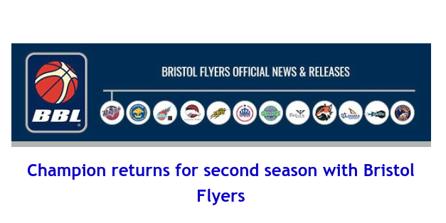 British Basketball League: Champion returns for second season with Bristol Flyers
