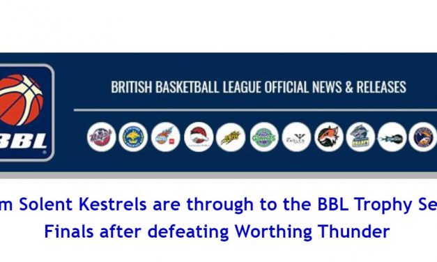 Team Solent Kestrels are through to the BBL Trophy Semi-Finals after defeating Worthing Thunder