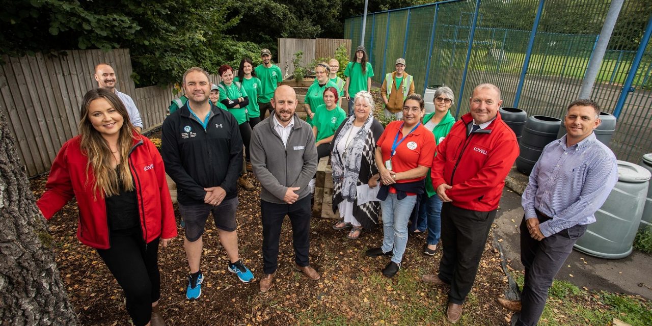 Leading partnerships developer improves community centre garden in Troedyrhiw
