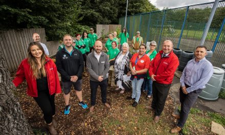 Leading partnerships developer improves community centre garden in Troedyrhiw