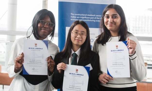 Swansea students put household rubbish to the test to win bridge building competition