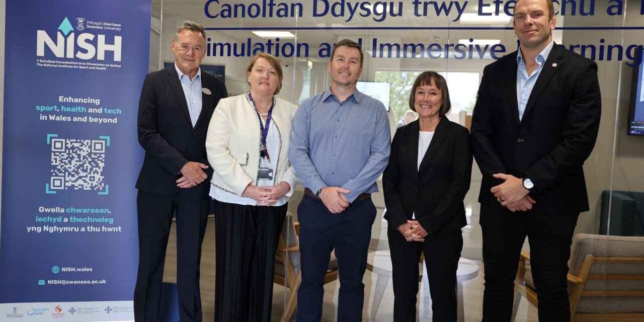 Welsh Secretary visits Swansea University to explore cutting-edge sport and health tech innovation