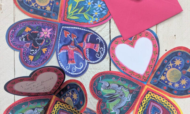 New, beautifully illustrated folding heart cards
